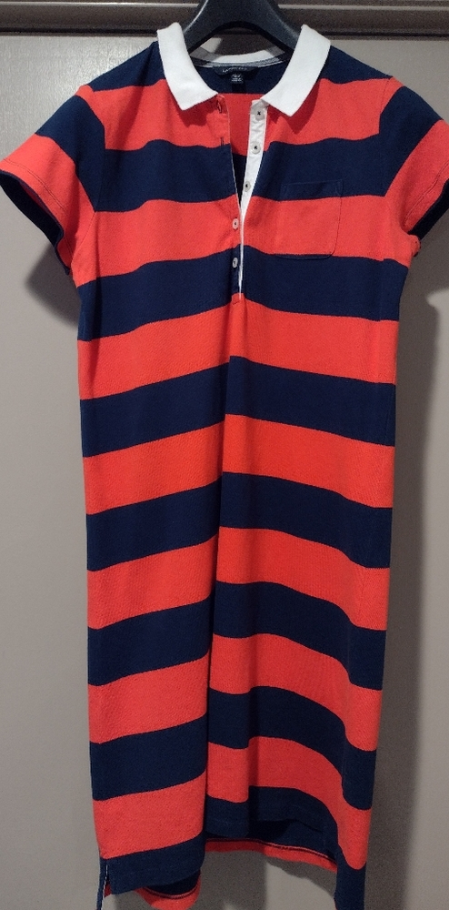 Land's End striped polo dress. Size M 10-12.